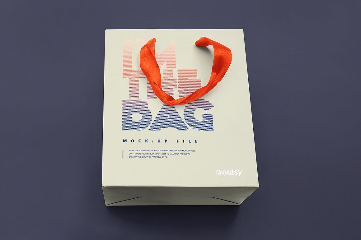 礼品袋包装样机模板PSD模板 PSD_Gift_Bag_M