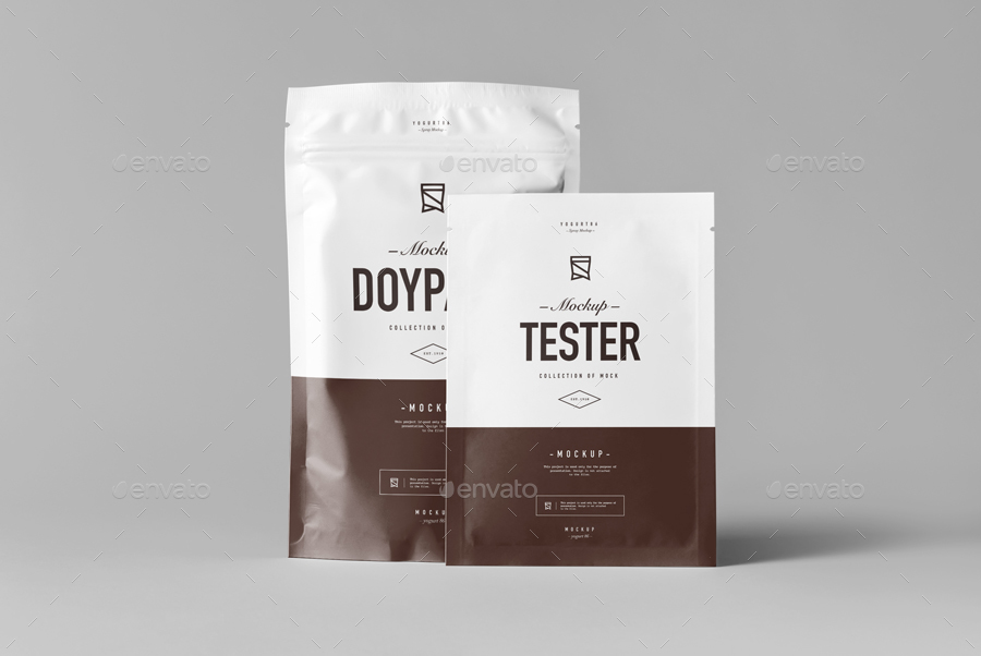 食品包装自立袋样机 模板 Doypack Mock-up