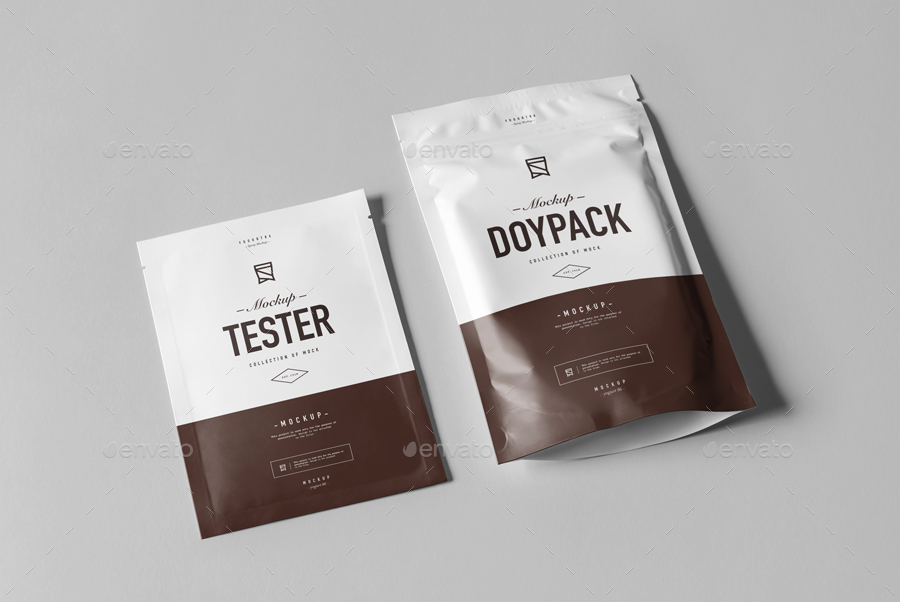 食品包装自立袋样机 模板 Doypack Mock-up