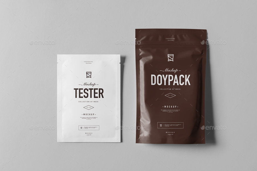 食品包装自立袋样机 模板 Doypack Mock-up