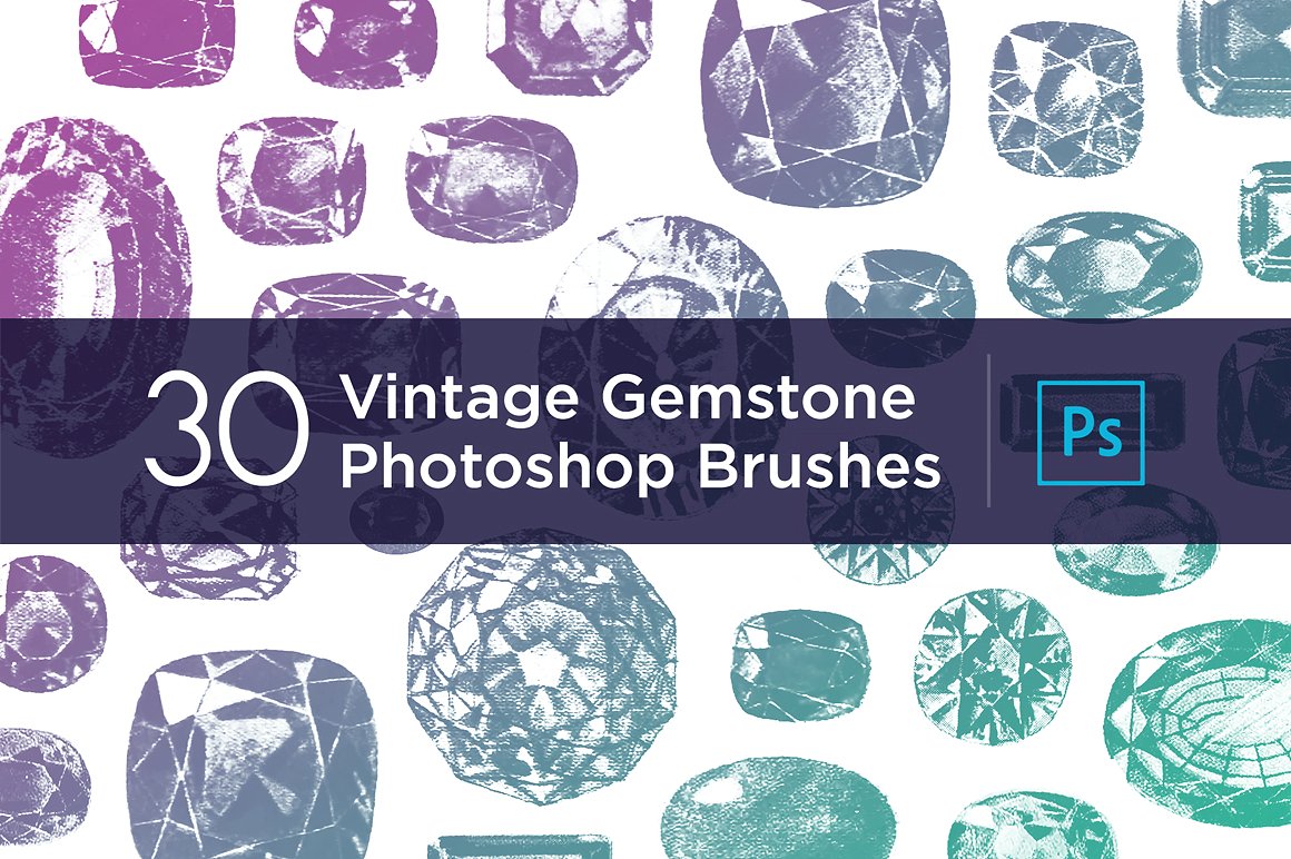 复古宝石PS笔刷 30 Vintage Gemstone P