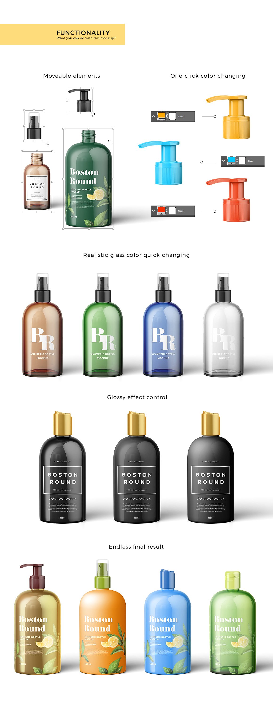 时尚的化妆品样机模型 Cosmetic Bottles Mo