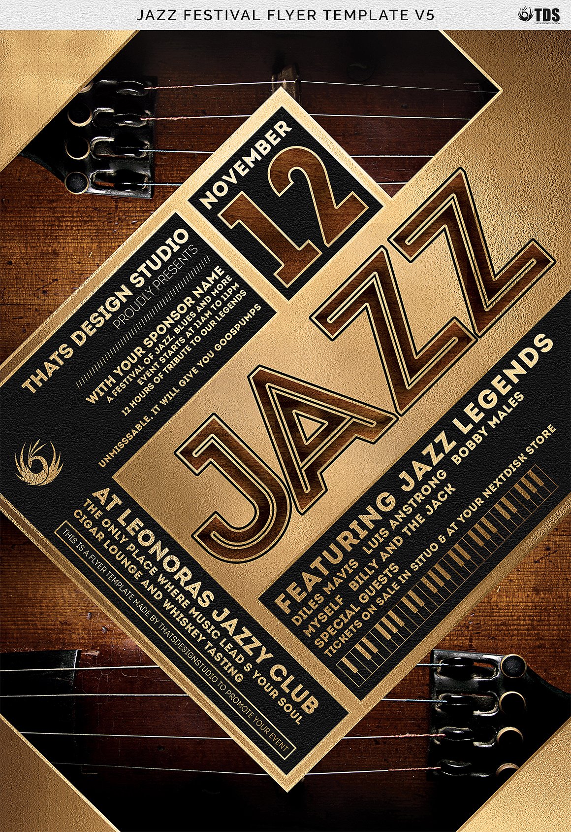 爵士音乐派对传单PSD模板v5 Jazz Festival