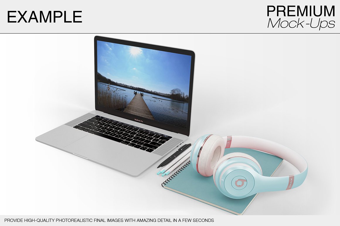 苹果MacBook Pro笔记本电脑样机展示模型Laptop