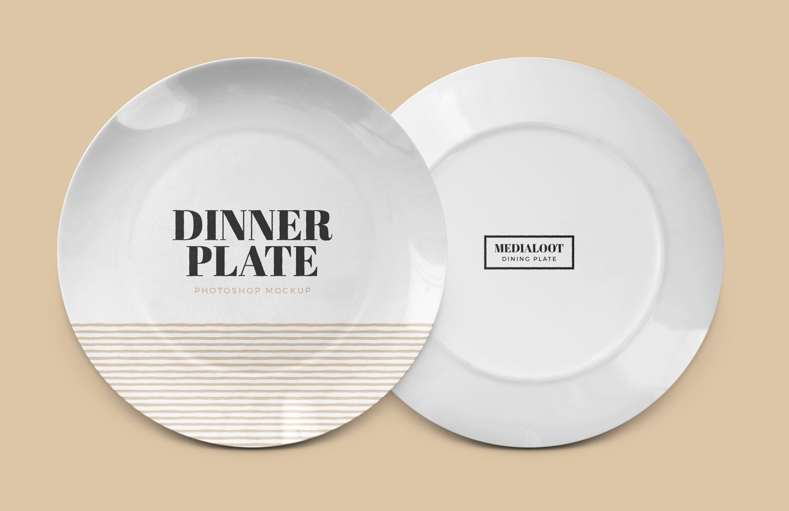 陶瓷餐盘样机 Dinner Plate Mockup for