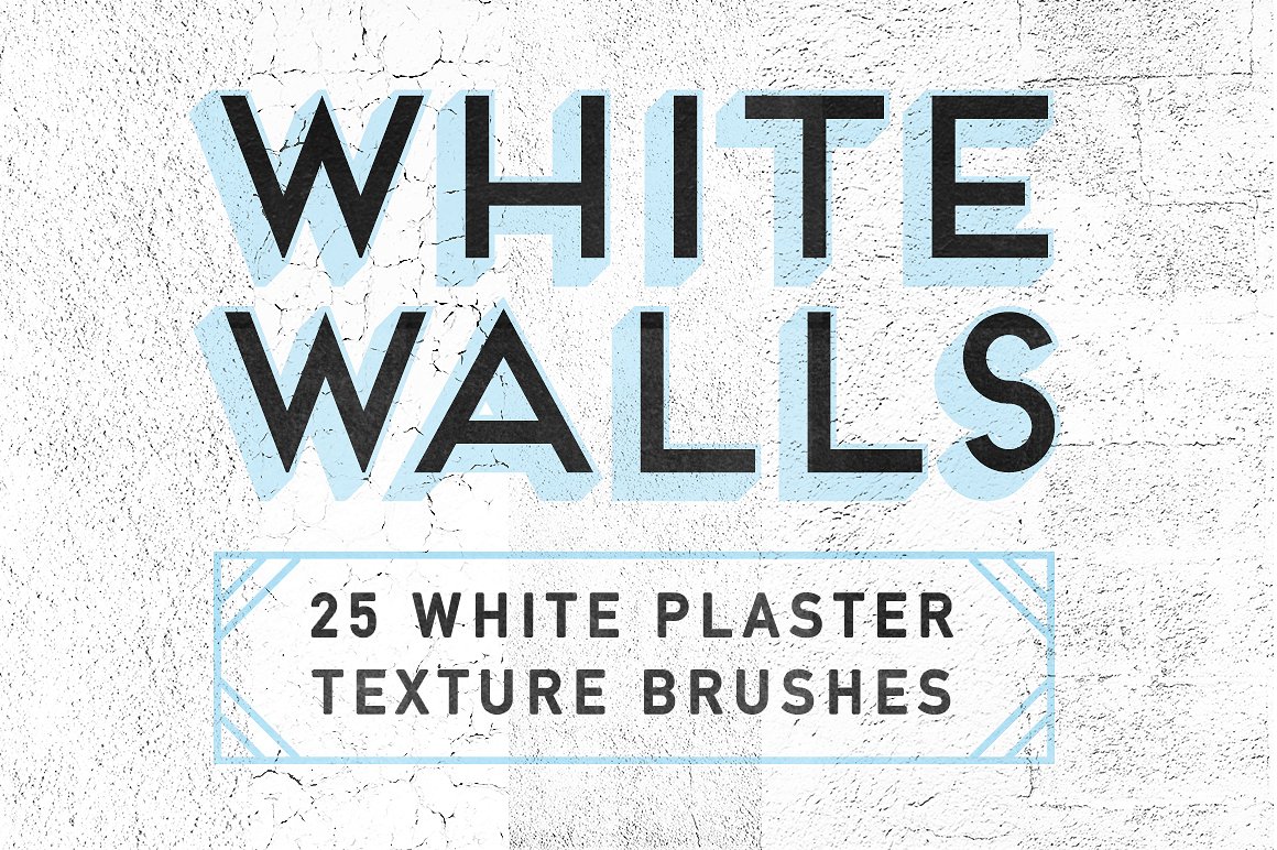 白墙石膏墙笔刷素材 WhiteWalls — 25 Plas