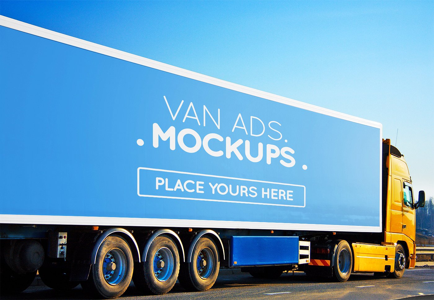 厢式货车广告展示模型Van Signage Mockup #