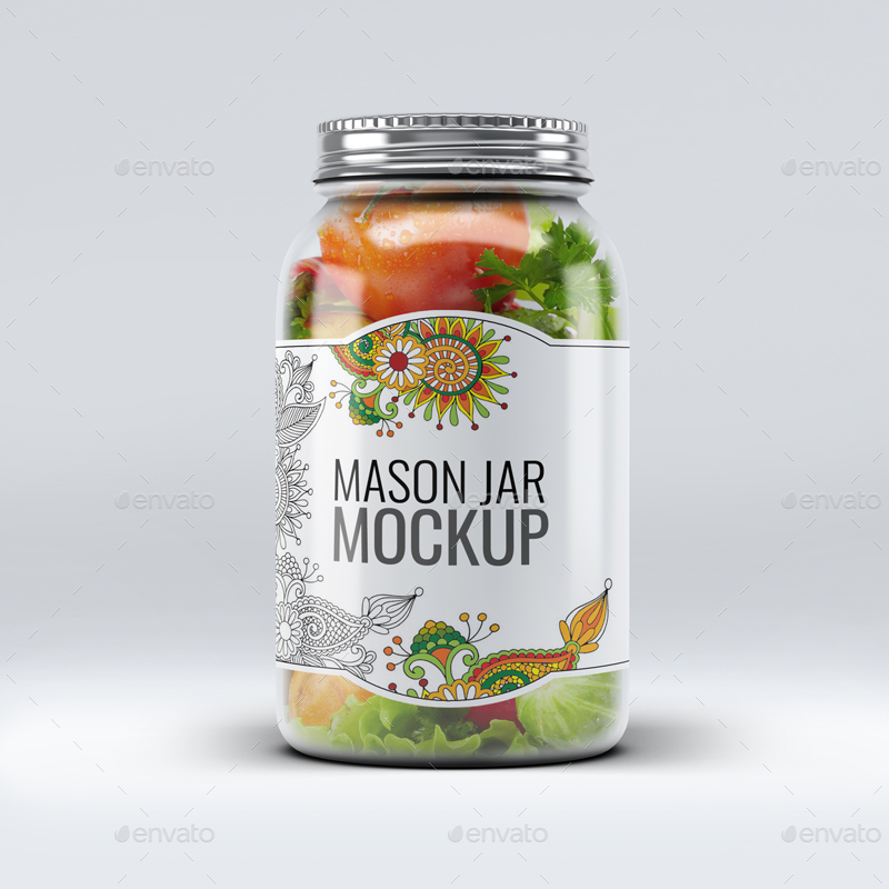 果酱罐头外包装设计展示样机模板 Mason Jar Mock