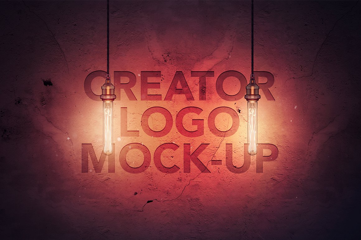 创意 logo 灯光效果展示样机 Creator Logo