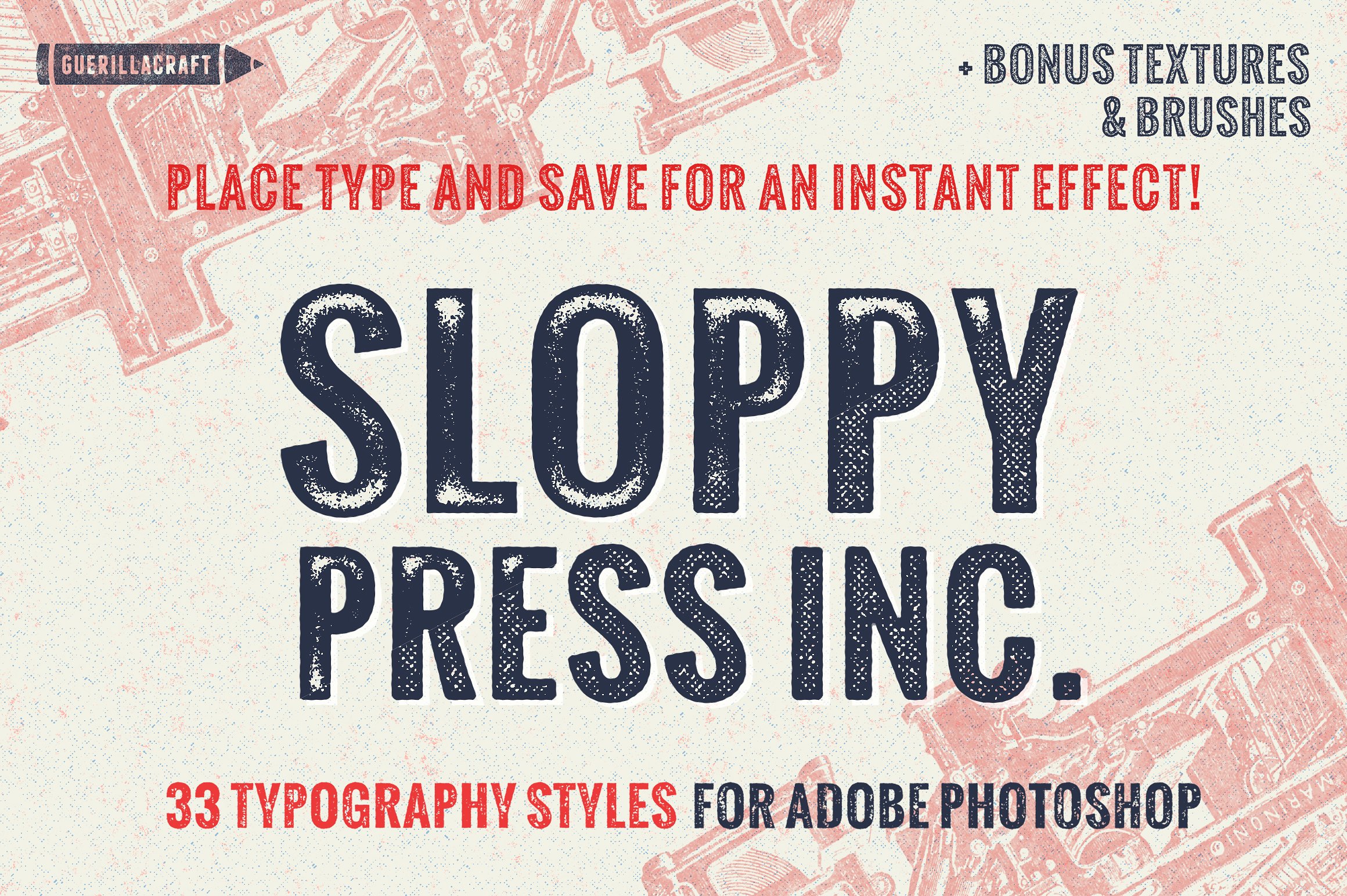 手工印刷效果PSD模板Sloppy Press Inc. #