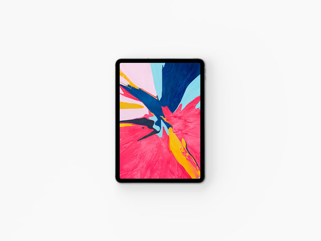 苹果iPad顶视角度贴图样机模版 Top View iPad