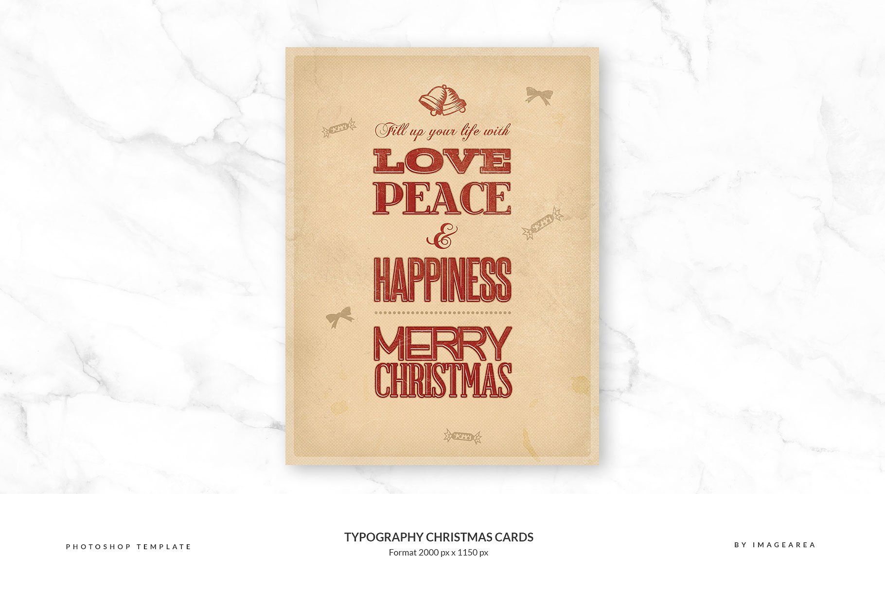 古典风格圣诞节活动贺卡模板 Typography Chris