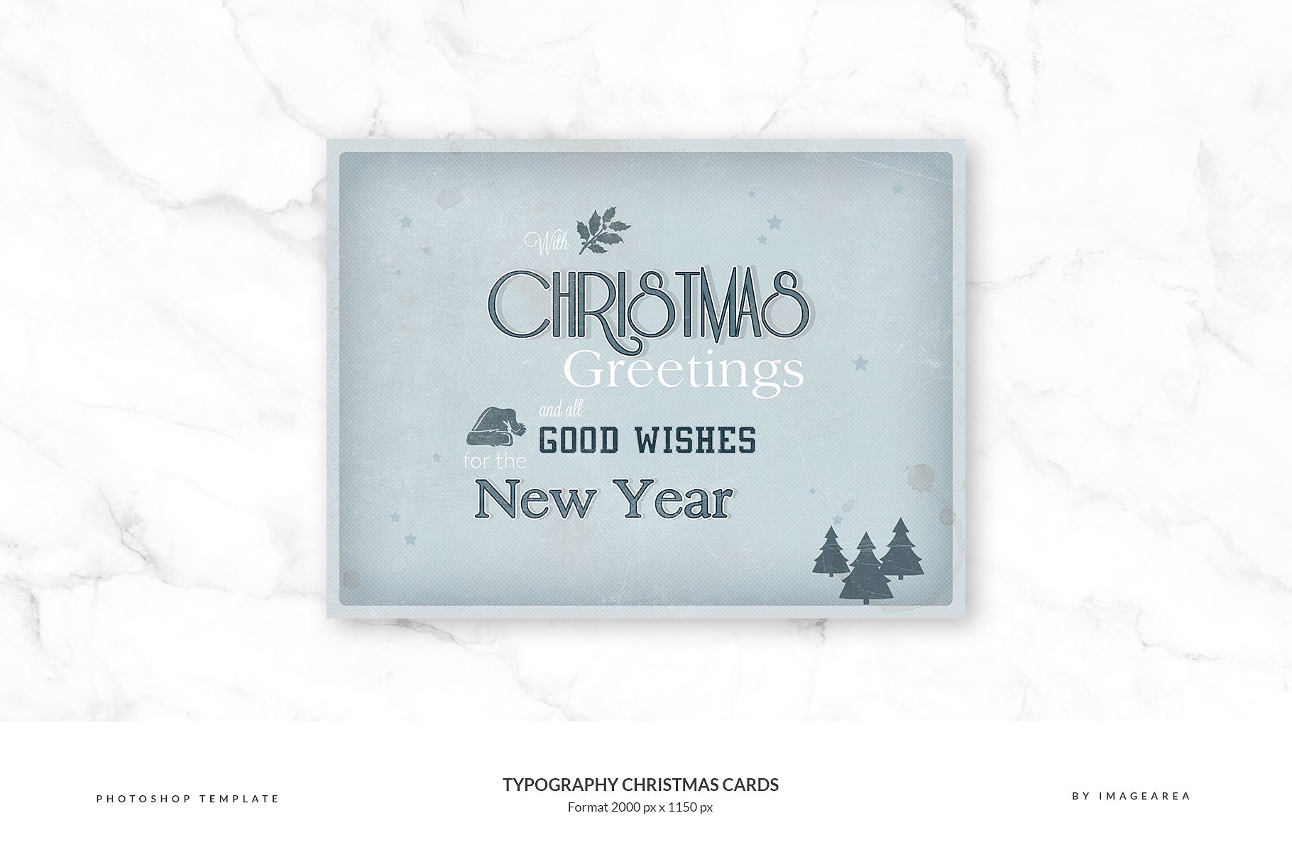 古典风格圣诞节活动贺卡模板 Typography Chris
