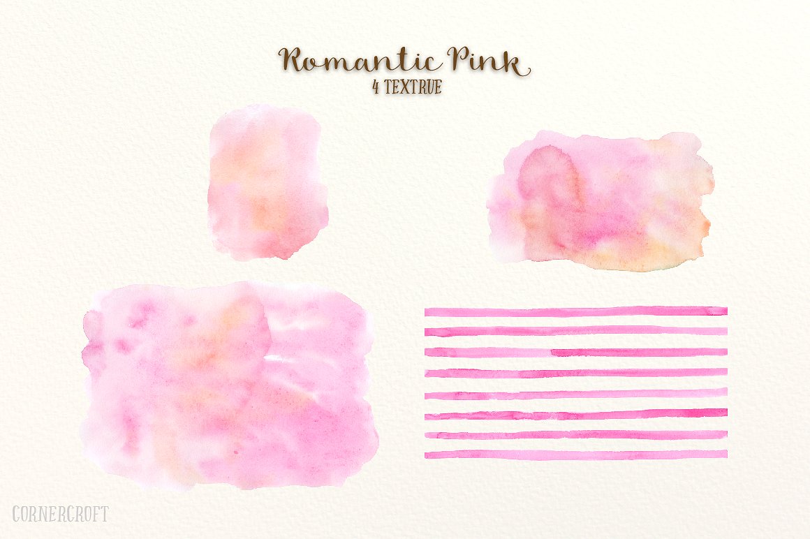 浪漫粉色水彩设计套装 Design Kit Romantic