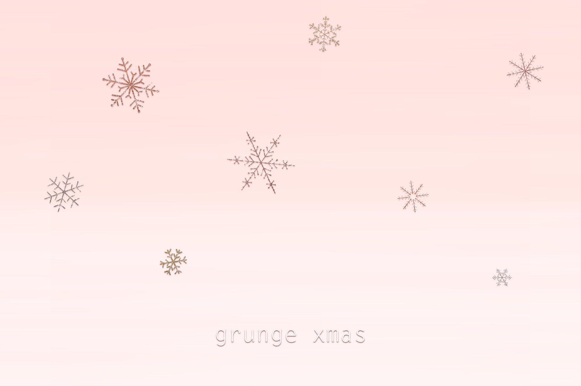 圣诞节金箔雪花素材 XMAS Grunge Snowflak
