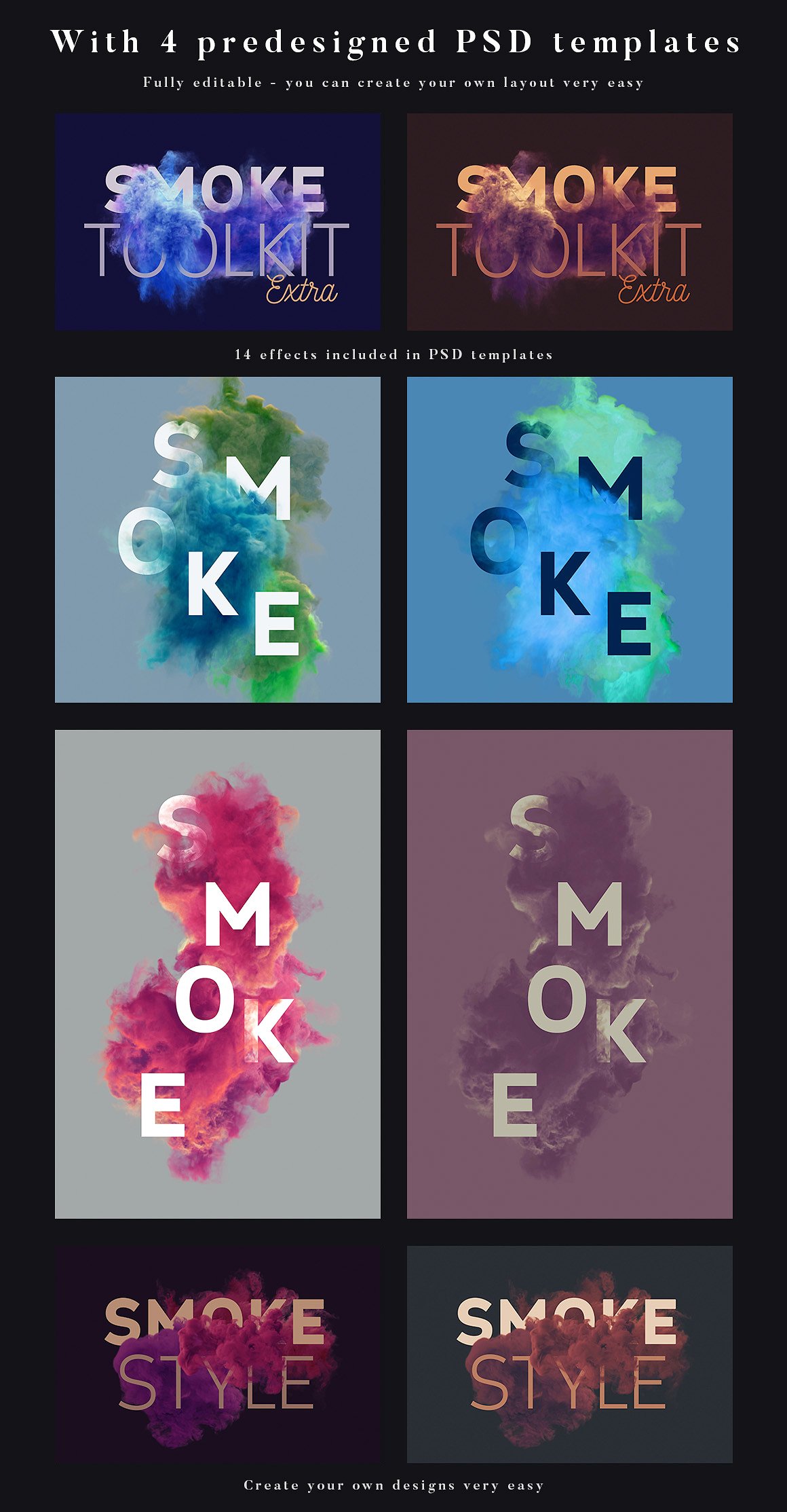 Photoshop彩色烟雾特效文件工具包PSD_Smoke_