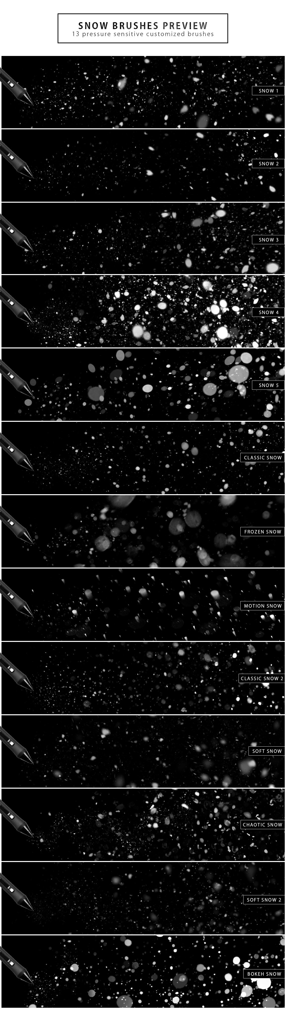 20款雪、雾、霜特效的PS笔刷 Snow, Fog, Fro