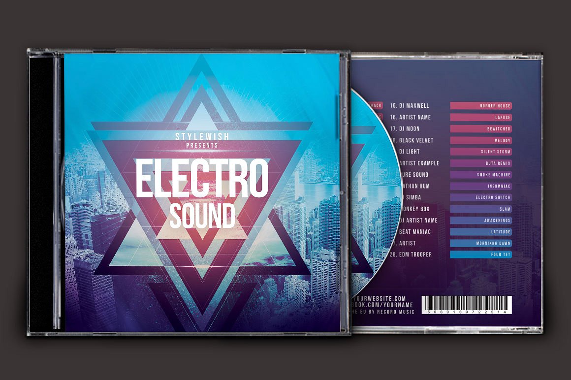 电子音乐CD封面模板 Electro Sound CD Co