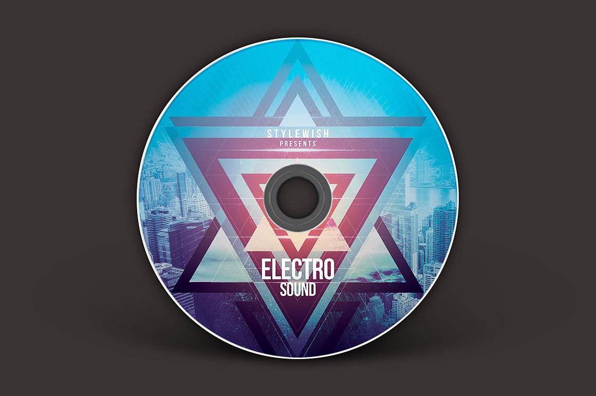 电子音乐CD封面模板 Electro Sound CD Co