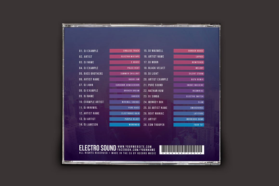 电子音乐CD封面模板 Electro Sound CD Co