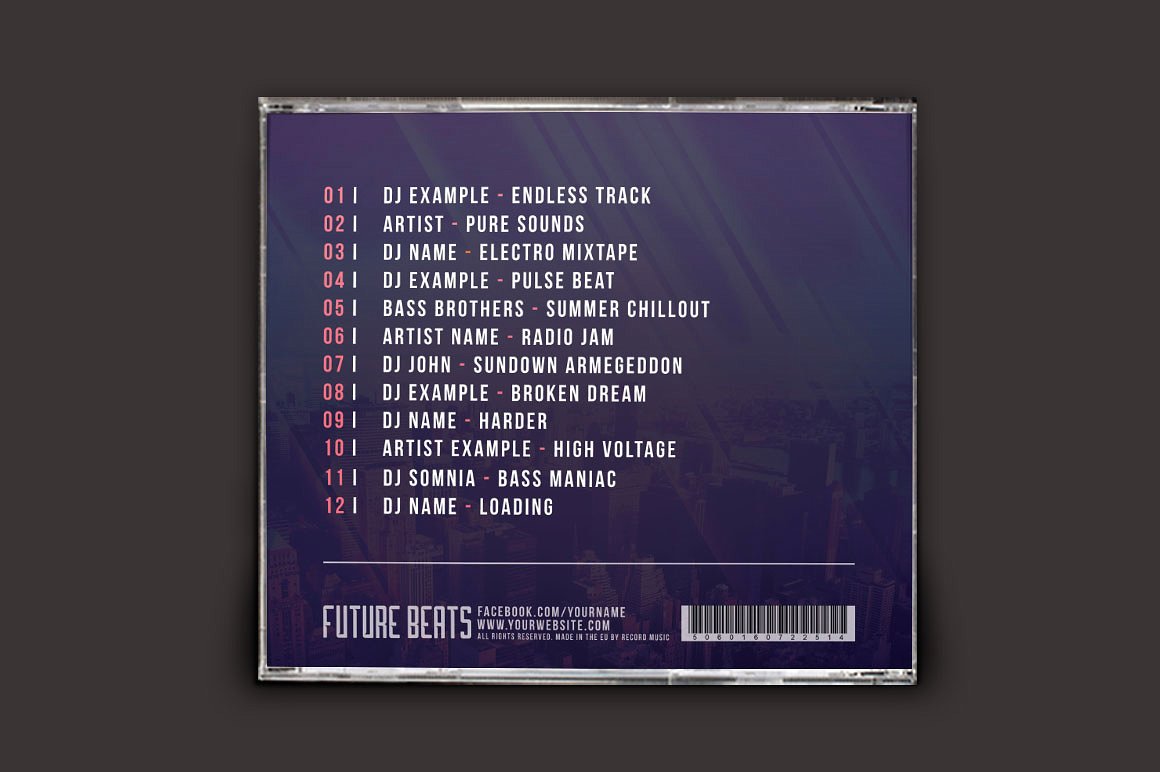 未来节拍音乐CD封面模板 Future-Beats-CD-C