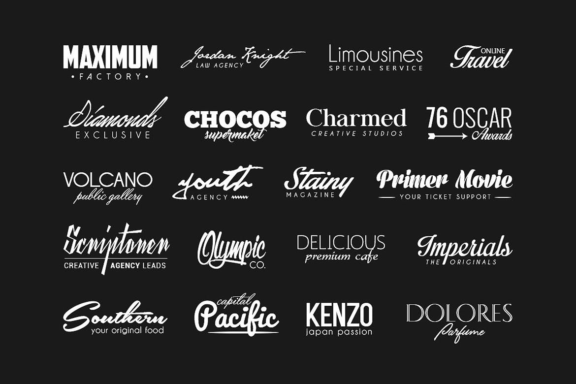 100个高端时尚多用途的logo标志设计模板大集合minim