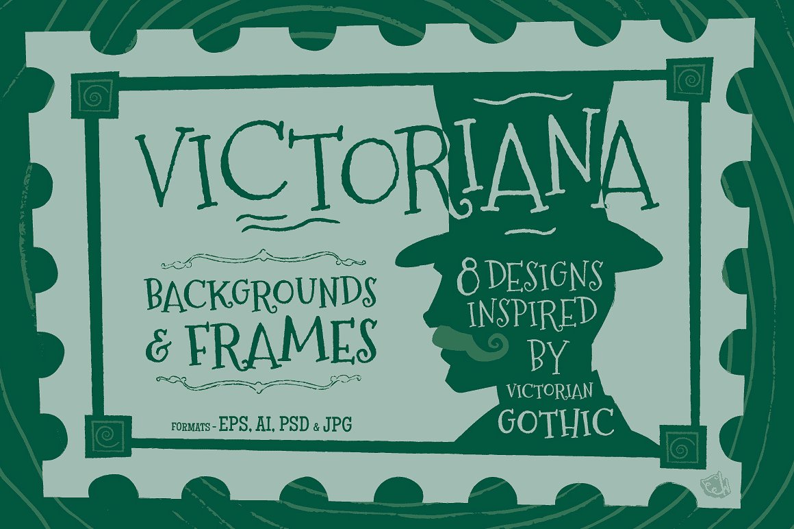 维多利亚时代复古插画设计模板Victoriana-Desig