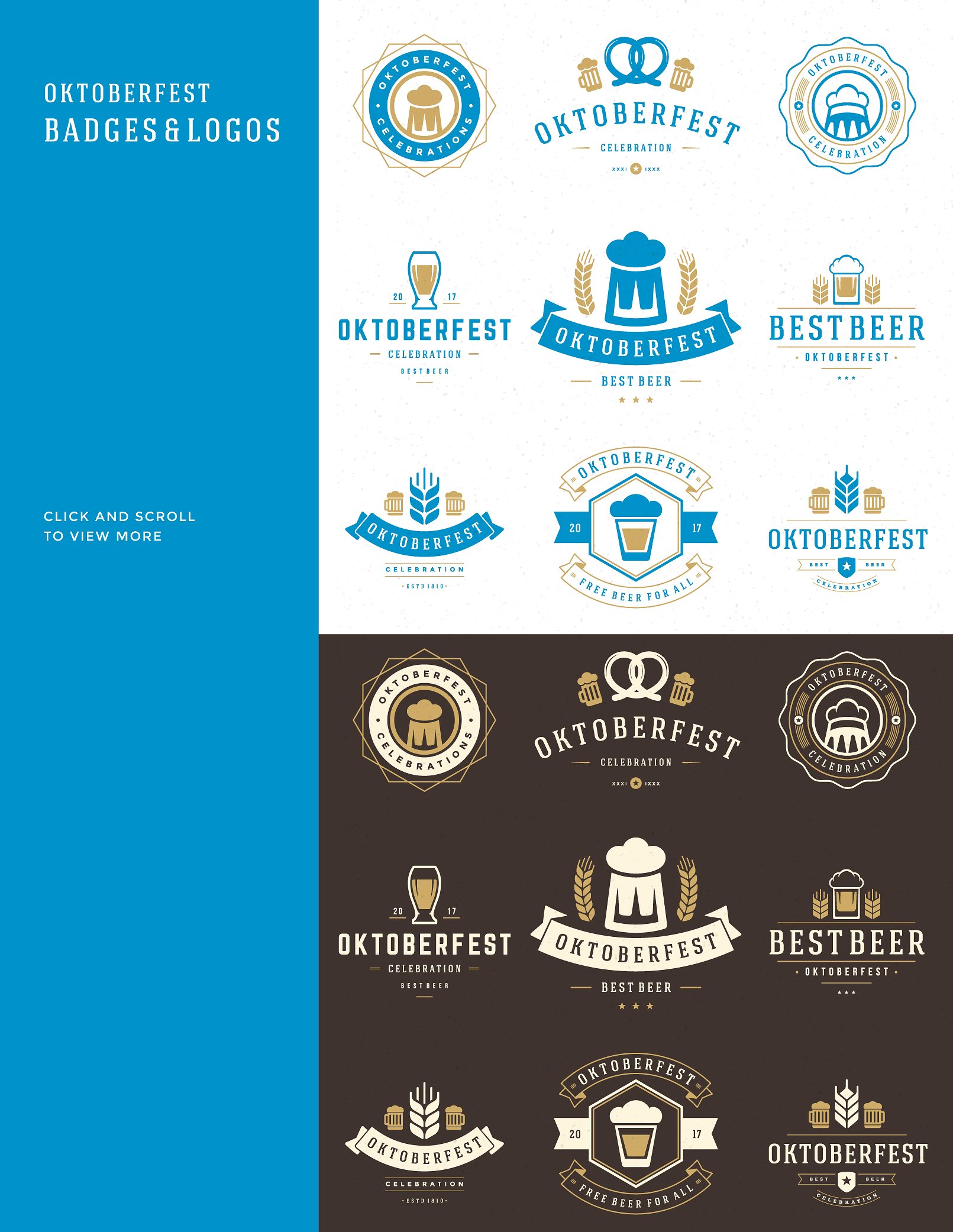 啤酒节主题Logo徽标模板/设计元素 Oktoberfest