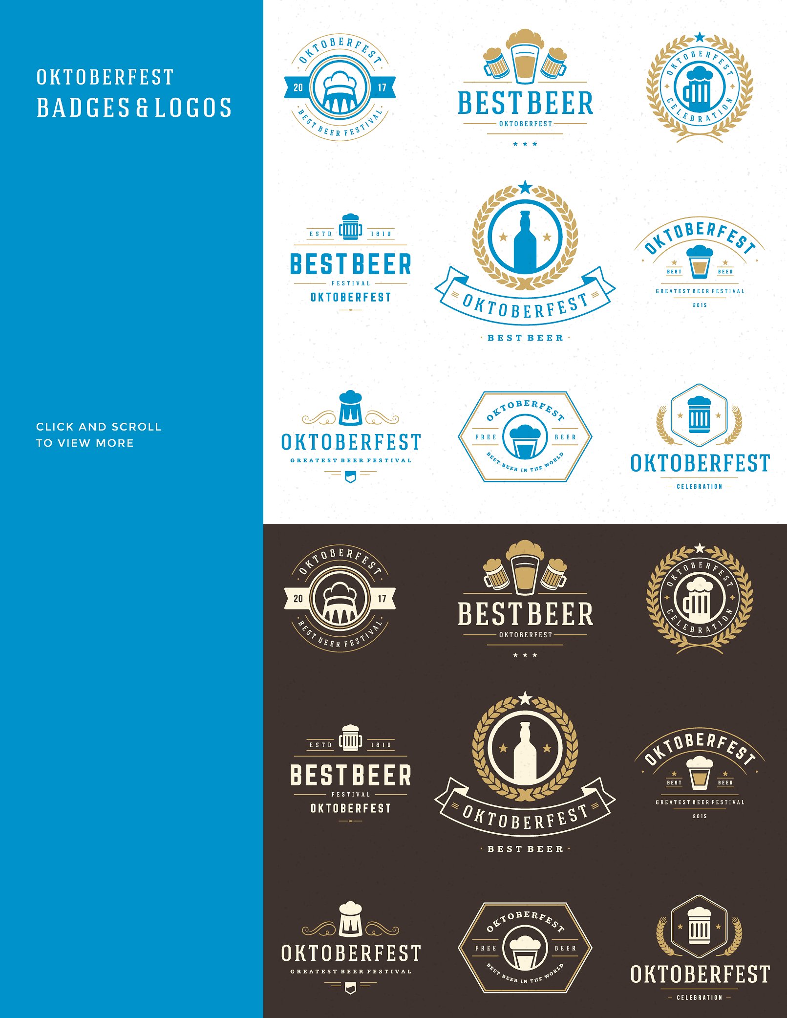 啤酒节主题Logo徽标模板/设计元素 Oktoberfest