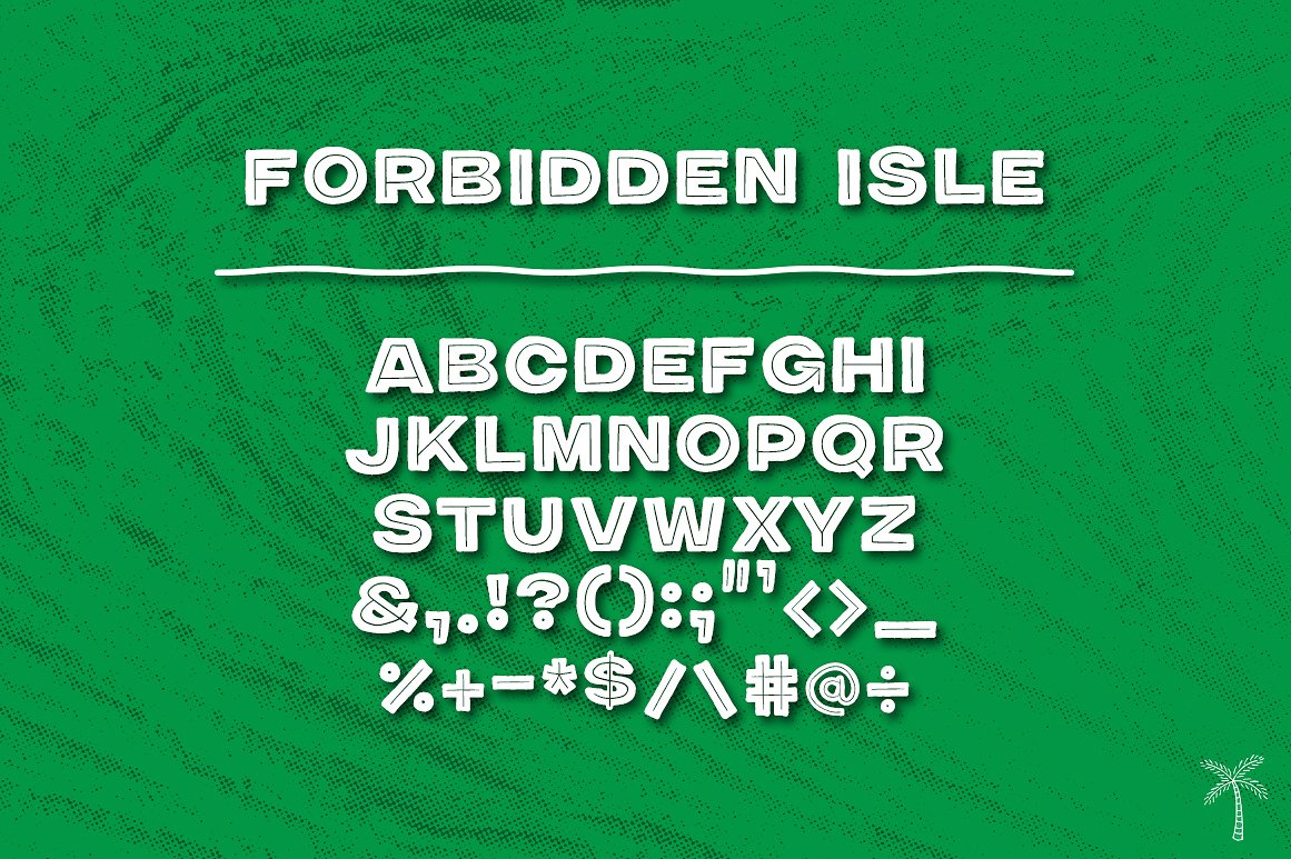 不拘一格大胆干净的竹条英文字体 Forbidden Isle