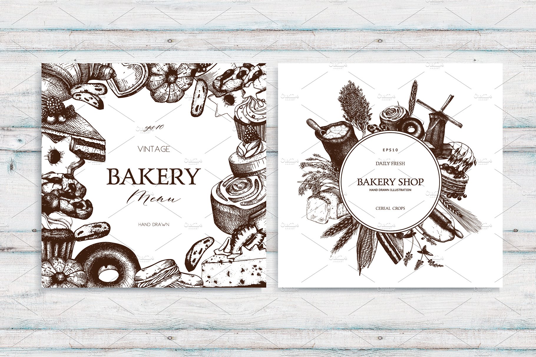 Vintage Bakery Menu Designs -a