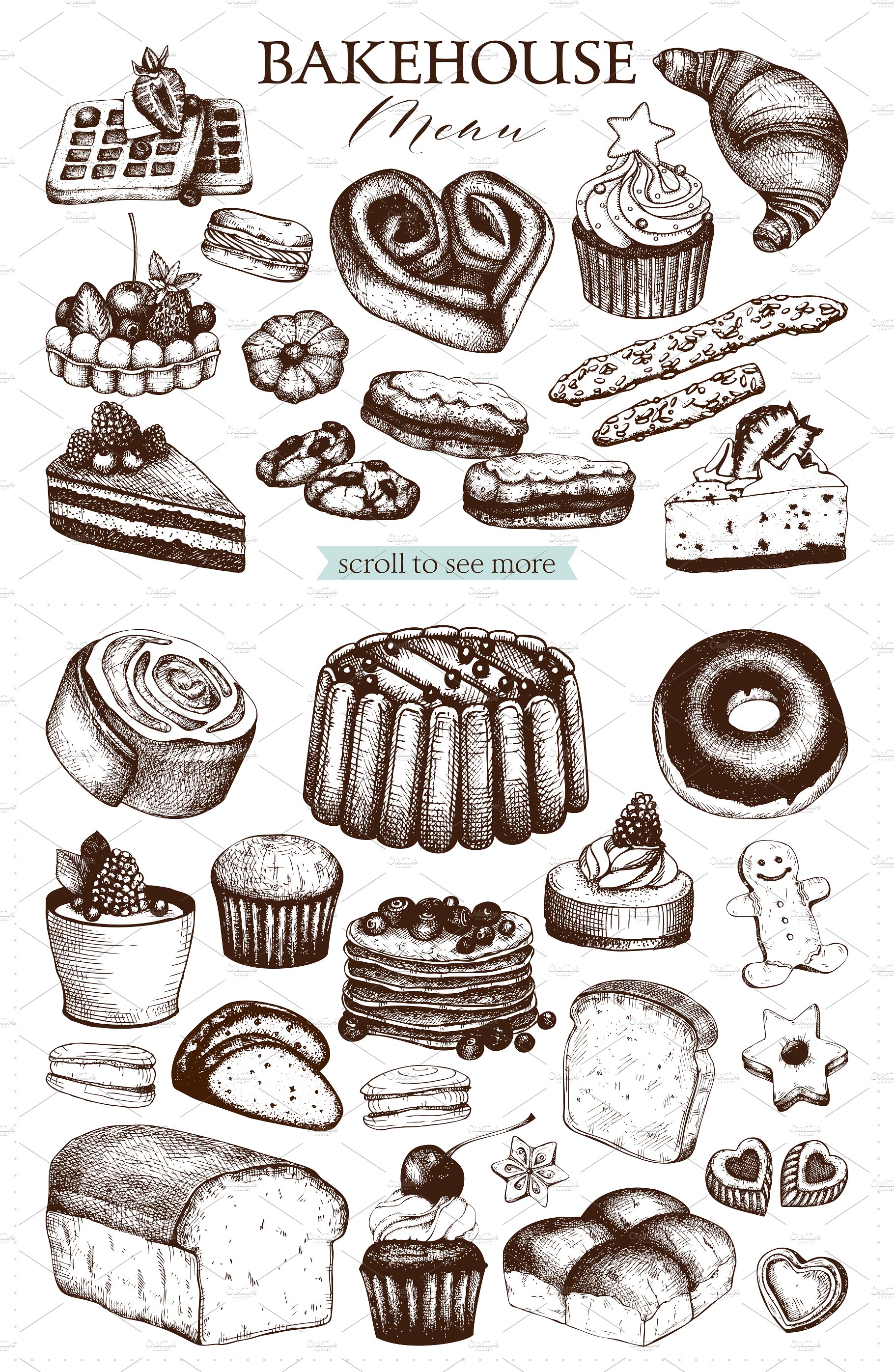 Vintage Bakery Menu Designs -a