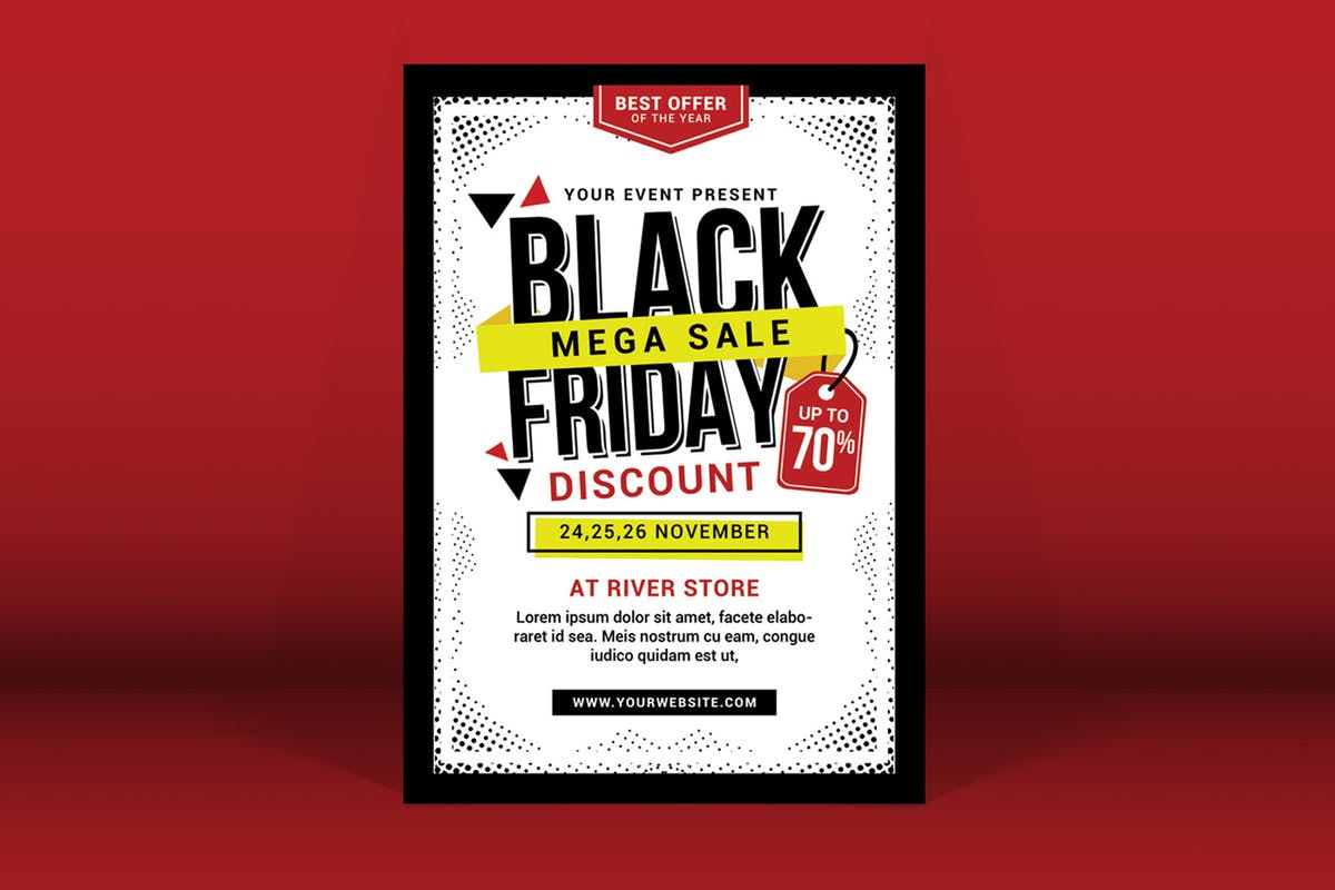黑色星期五购物促销海报传单模板 elements-black