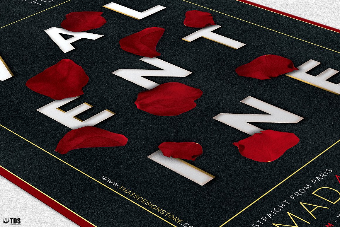 情人节主题活动传单海报模板 Valentines-Day-F
