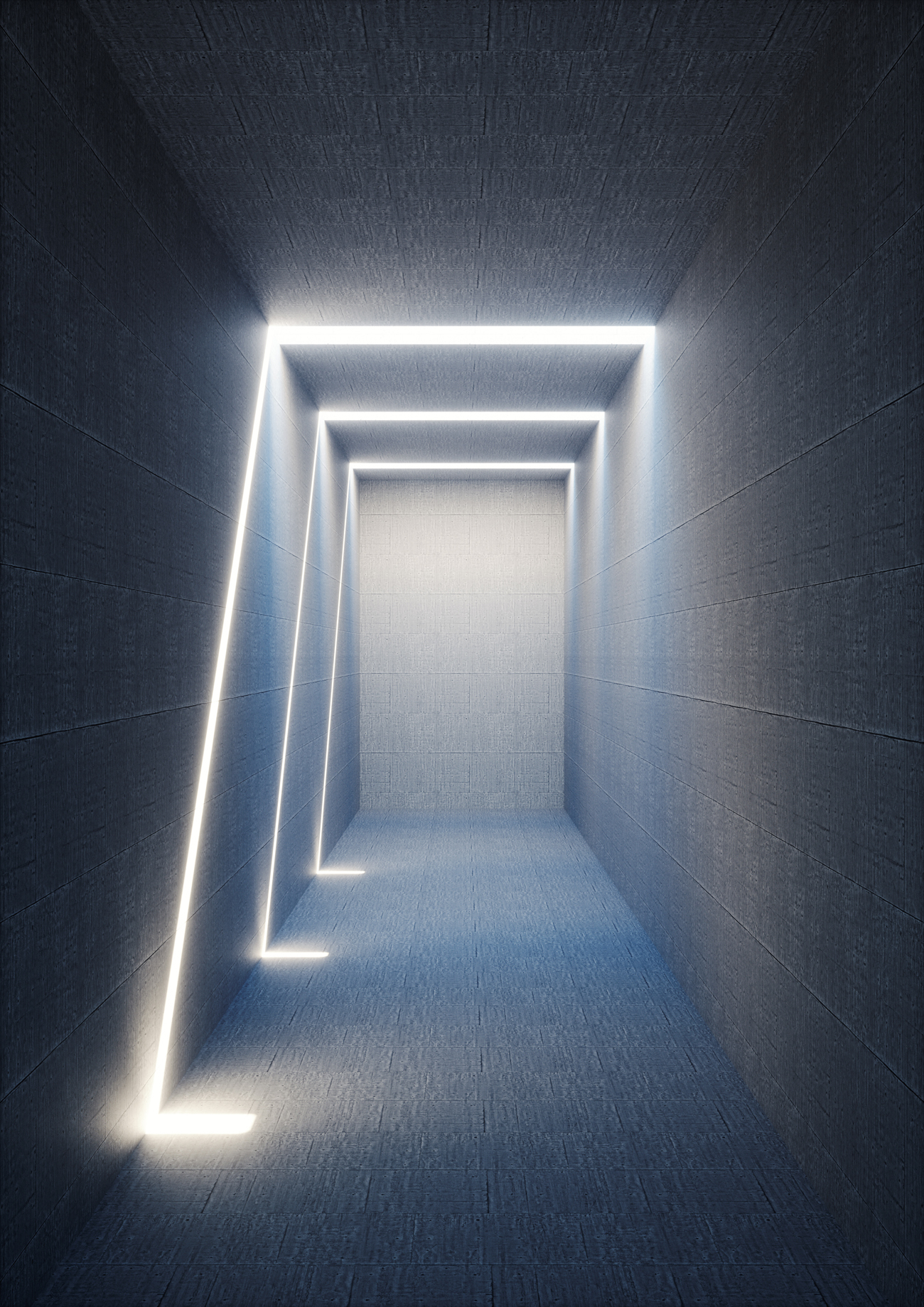 3D虚拟极简概念空间霓虹灯抽象高清背景素材