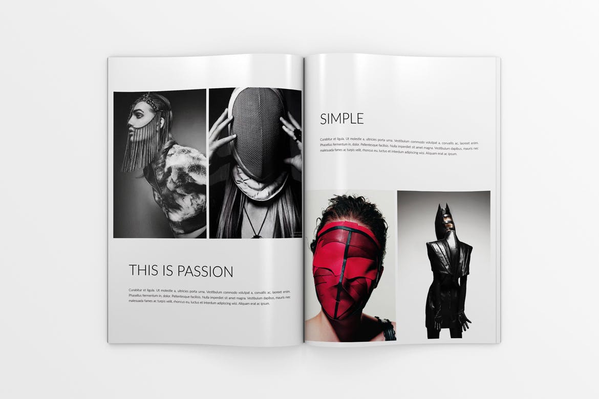 时尚个性高端多用途的A4尺寸画册楼书品牌手册杂志设计模板 e