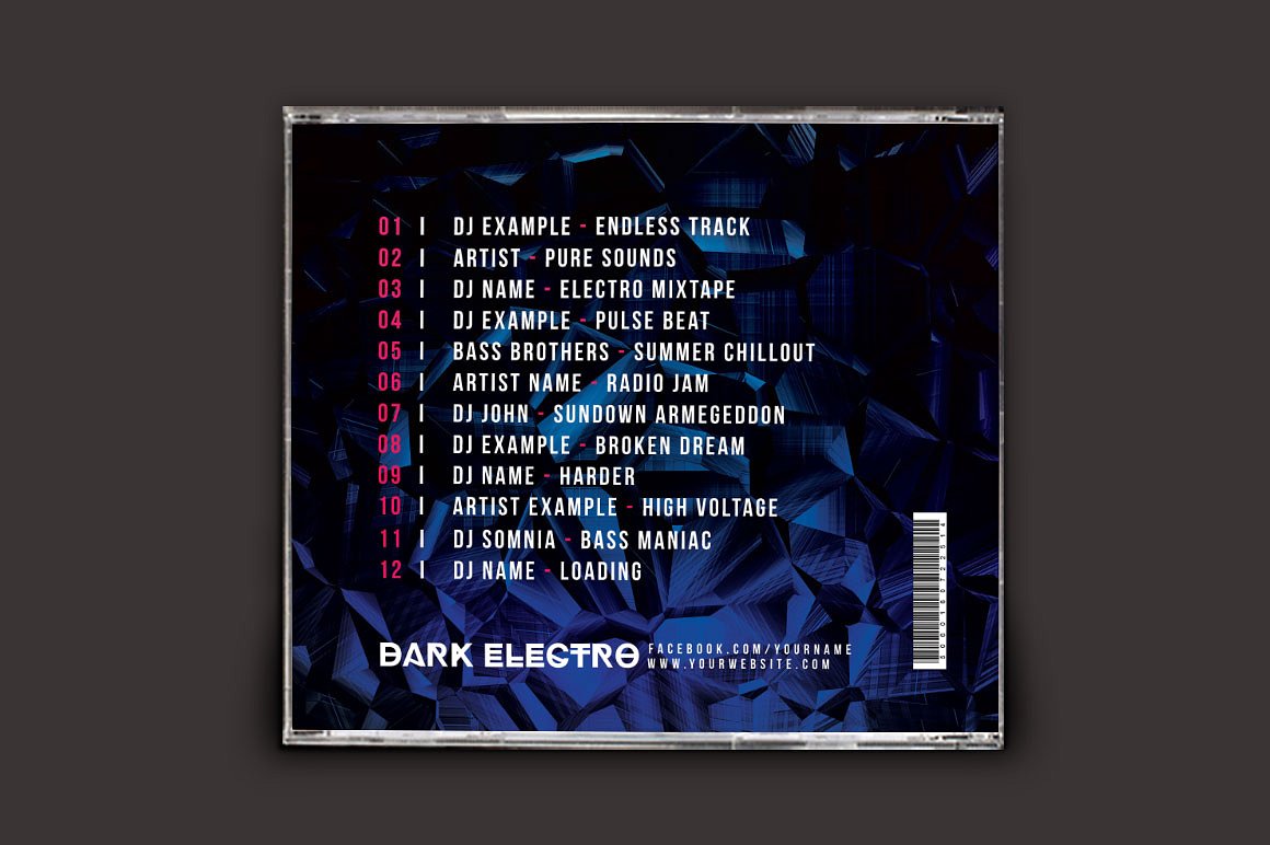 深色背景电子音乐CD封面模板 Dark-Electro-CD