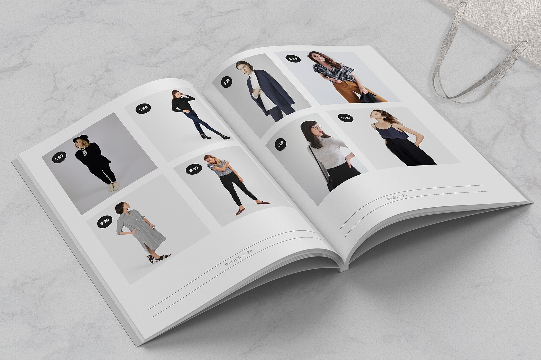 现代极简风格服装杂志画册设计模板 BLANKS Minima