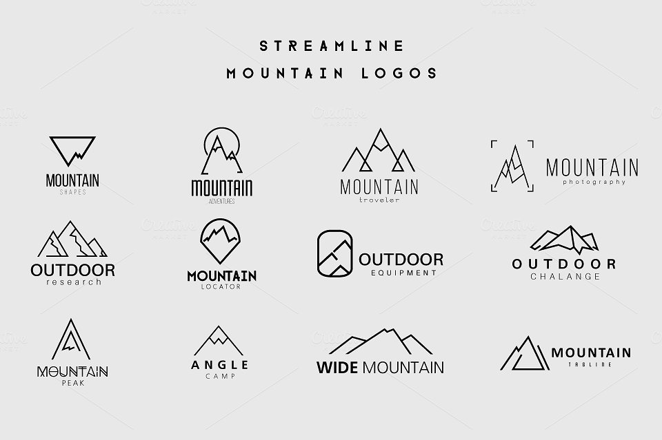山地风景主题Logo标志模板合集 Mountain-Rela
