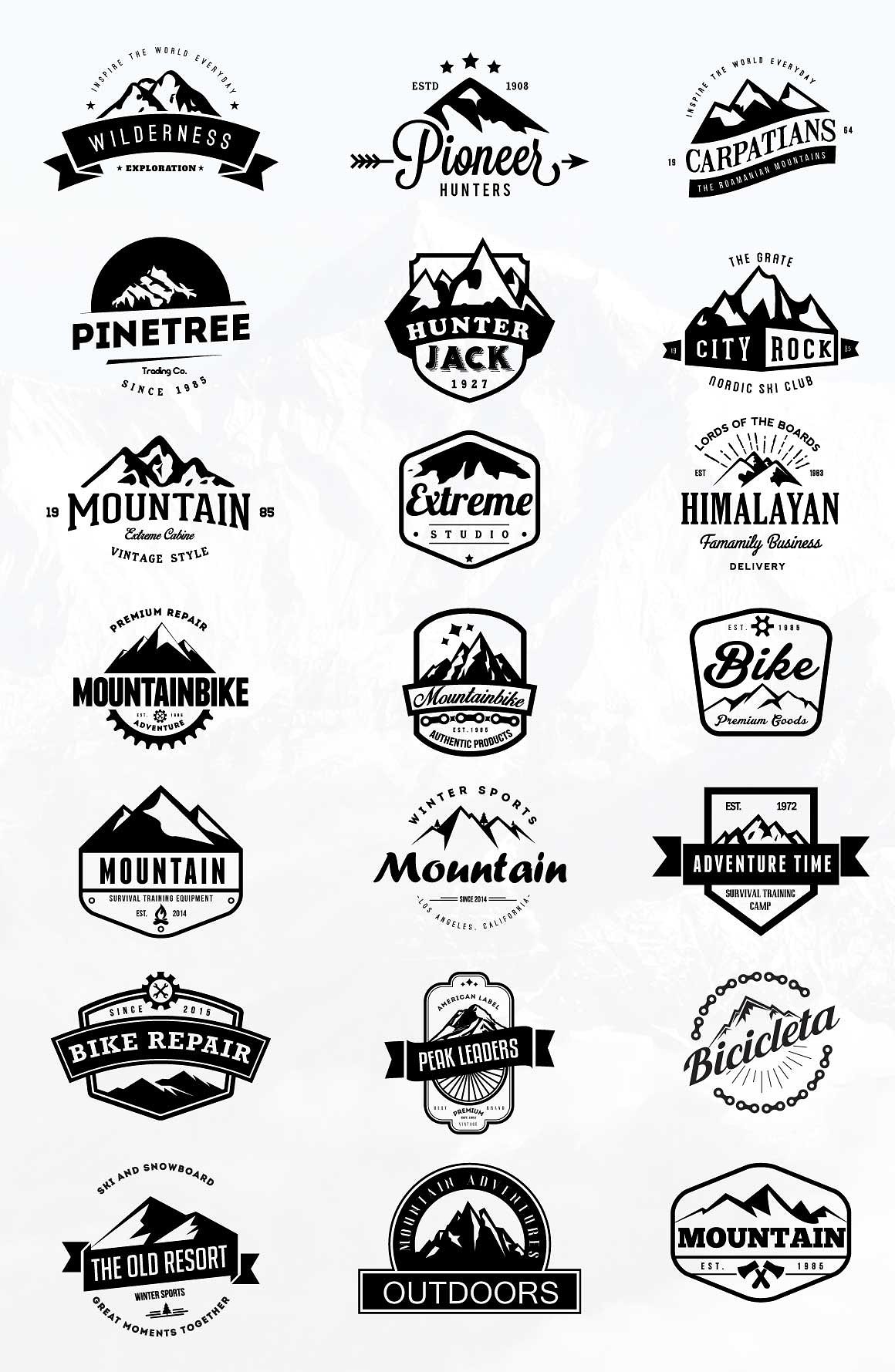 山地风景主题Logo标志模板合集 Mountain-Rela