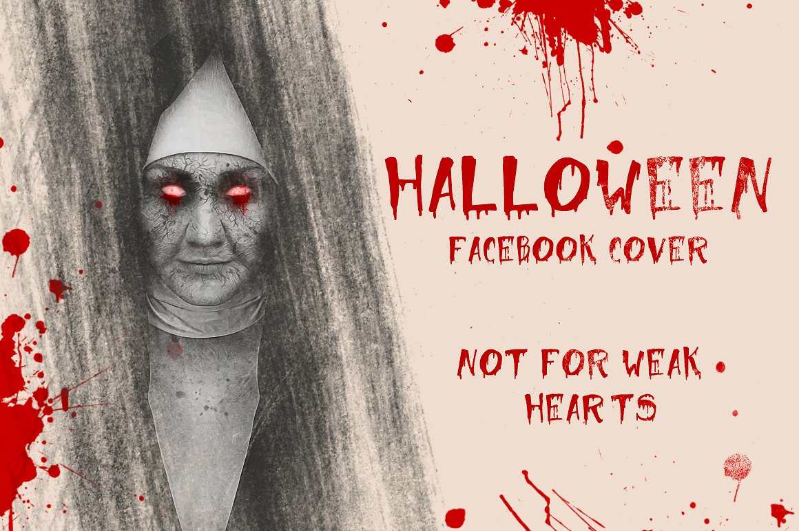 惊悚的万圣节海报模版 Halloween_Facebook_
