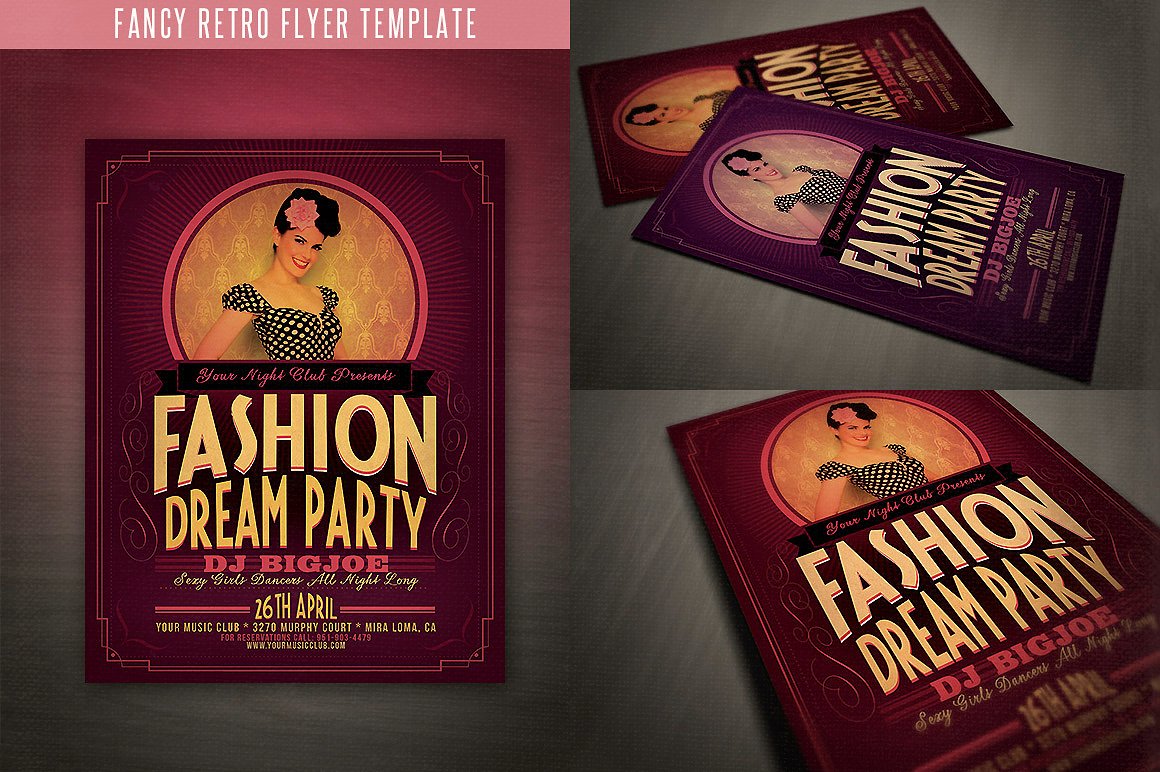 6Retro Flyer Templates