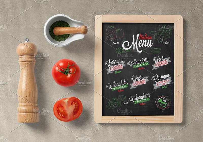 意大利餐馆菜单矢量插图素材 Menu-Italian #57