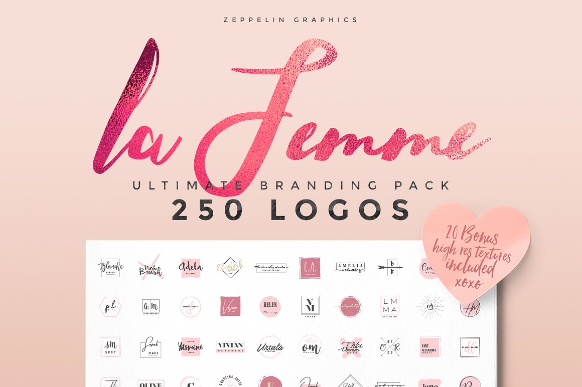 250个女性风格品牌标志Logo模板 250-Feminin