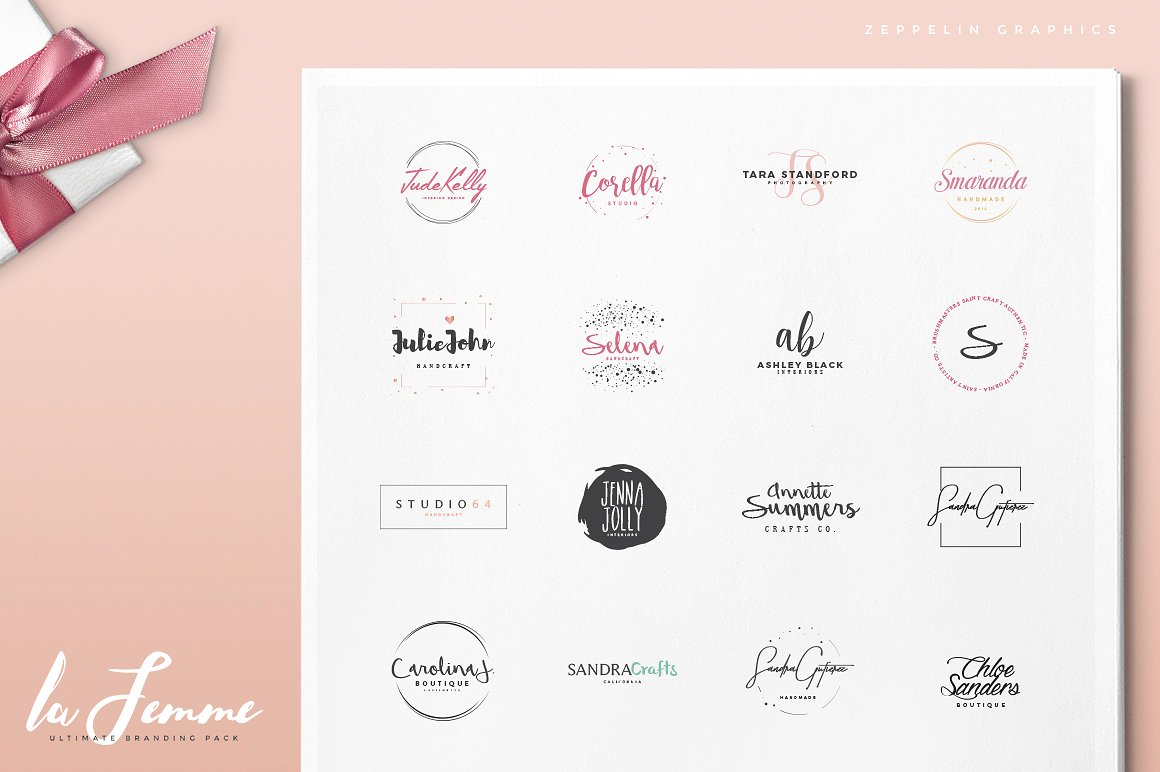 250个女性风格品牌标志Logo模板 250-Feminin