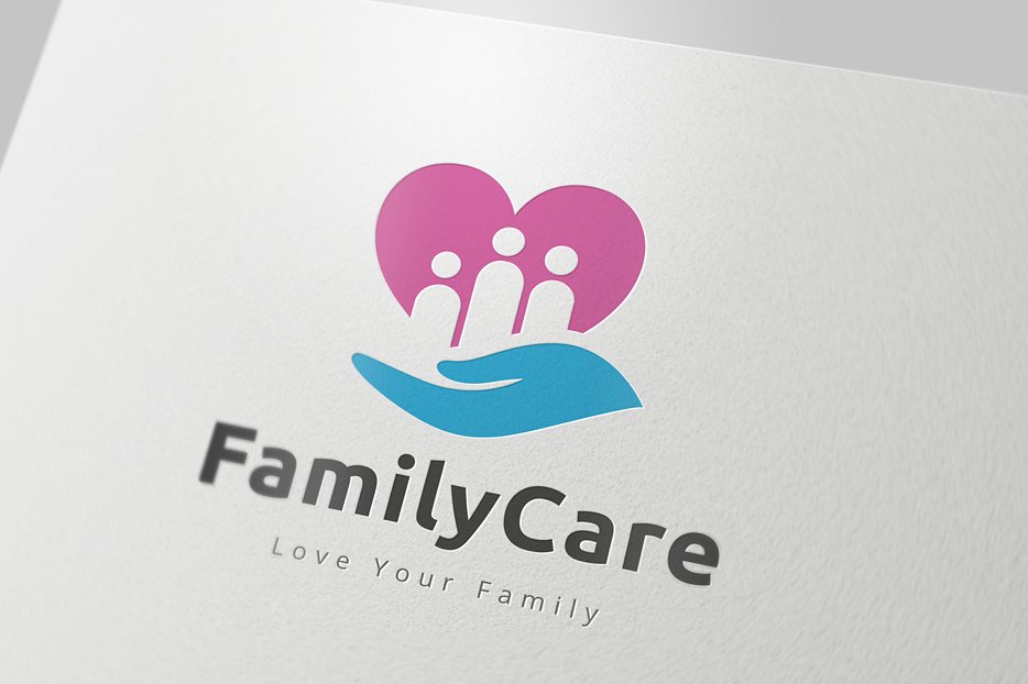 家庭护理健康主题Logo标志模板 Family-Care-L