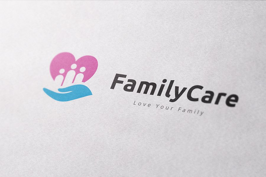 家庭护理健康主题Logo标志模板 Family-Care-L