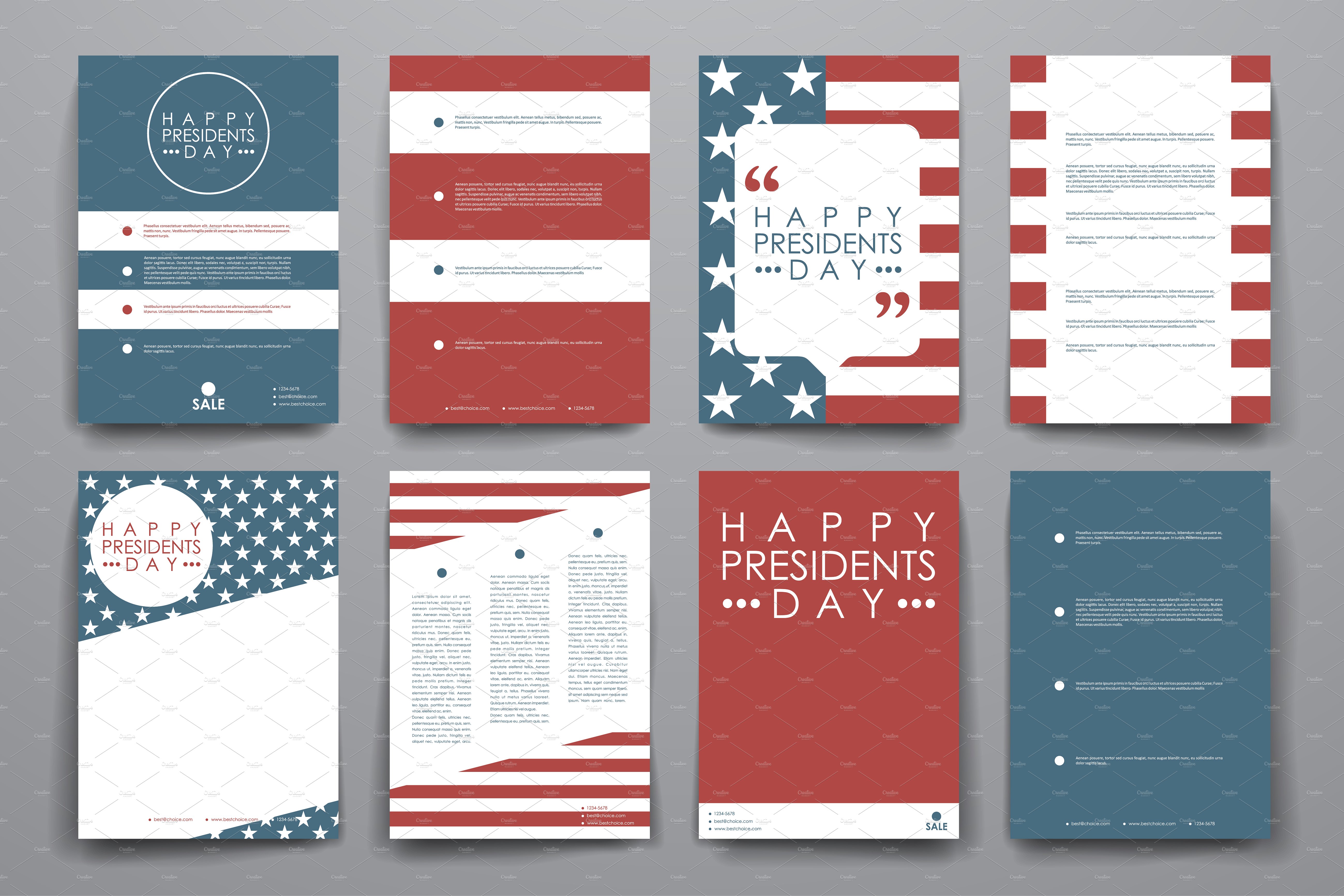 美国主题海报传单模板 Presidents-Day-broc