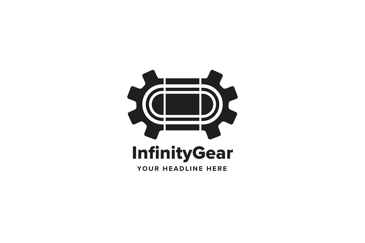 无限齿轮Logo标志模板 Infinity-Gear-Log