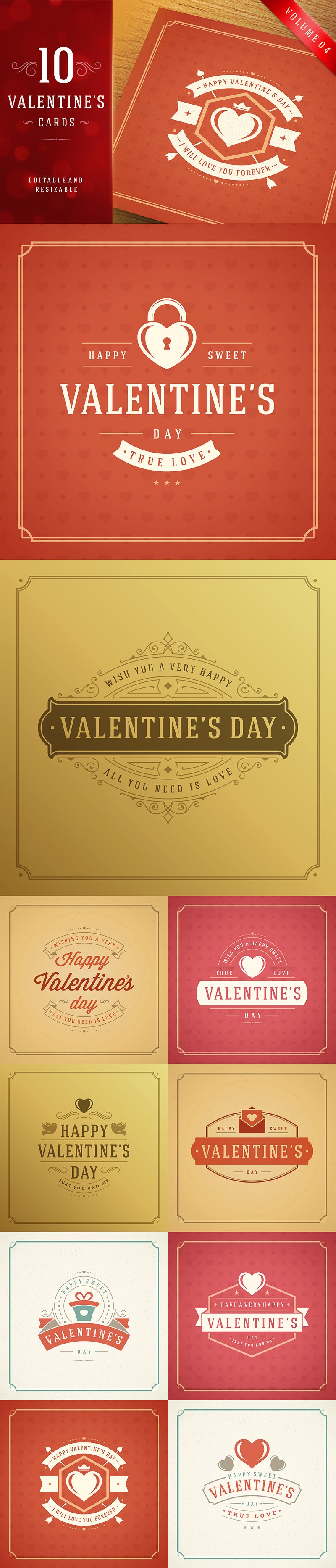 情人节主题矢量插画设计素材 Valentines-Day-B